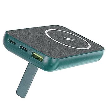 S-Link S-P50 5000mAh Magsafe Standl Kablosuz arj Cihaz Yeil