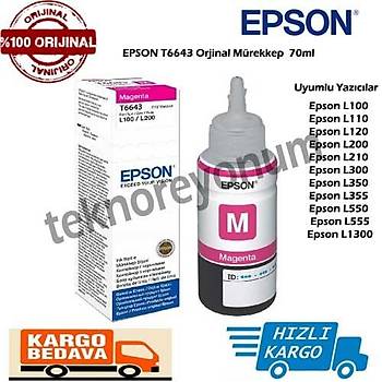 Epson T6643 L100/L110/L120/L200/L210/L300/L350 Krmz Mrekkep
