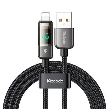 Mcdodo CA-3620 Dijital Ekranlı iPhone İçin Şarj & Data Kablosu 1.2m - Siyah