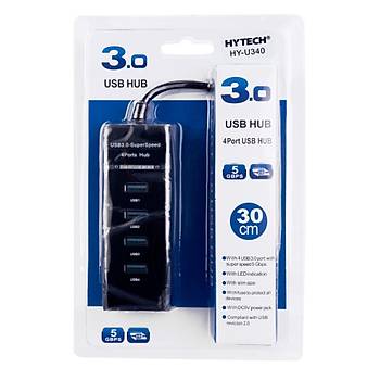 Hytech HY-U340 4 Port USB 3.0 Çoðaltýcý Hub Siyah