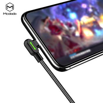 Mcdodo CA-5280 Type C Usb arj ve Data Kablosu L Tip Siyah 0.5CM