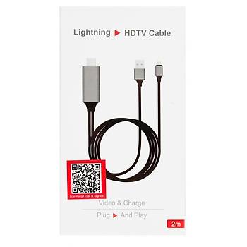 Ýphone HDMI HDTV Görüntü Aktatarým Kablosu 2 Metre 6-7-8-X-Xs-Xs-Xr 