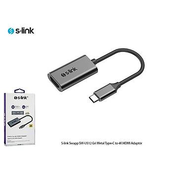 S-link Swapp SW-U512 Gri Metal Type-C to 4K HDMI evirici Adaptr