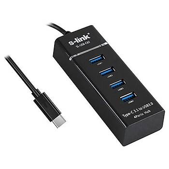 S-link SL-USB-C63 USB3.1 Type C TO 4Port 3.0 evirici Hub