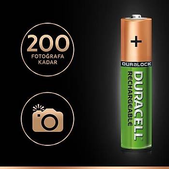 Duracell AAA 750Mah arj Edilebilir nce Kalem Pil 4l