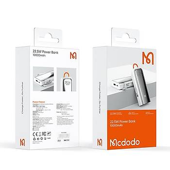 Mcdodo MC-1160 22.5W 10.000mAh Kablolu Dijital Gstergeli Powerbank Beyaz