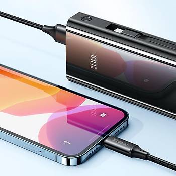 Mcdodo MC-1161 22.5W 10.000mAh Kablolu Dijital Gstergeli Powerbank Siyah