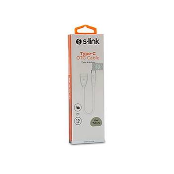 S-Link TPC-KCOTG1 USB F to Type C M 0.15m OTG evirici Kablo Beyaz