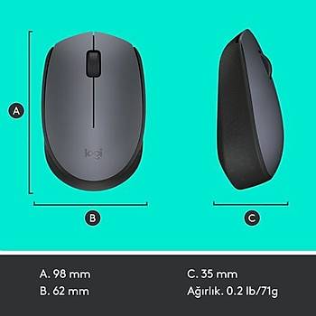 Logitech M170 Kablosuz Mouse USB Siyah 910-004642