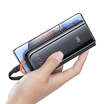 Mcdodo MC-1161 22.5W 10.000mAh Kablolu Dijital Gstergeli Powerbank Siyah