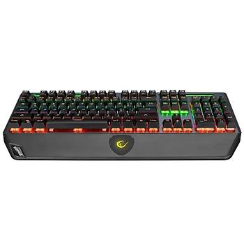 Rampage KB-R58 Bulwark Gri USB Rainbow Ledli Red Switch Su Soutma Efektli Mekanik Gaming Klavye