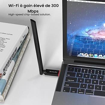 Tenda U6 300Mbps 6dBi Wireless Usb WiFi Adaptr Siyah