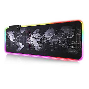 Blueforce 80x30cm Dnya Harital RGB Ledli XL Gaming Oyuncu Mouse Pad