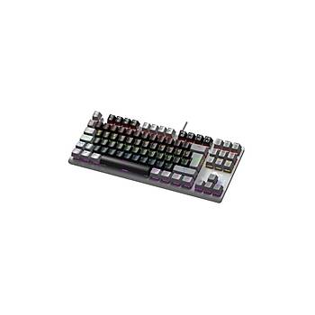 Lecoo Lenovo GK304 Red Kablolu RGB Mekanik Oyuncu Klavyesi Siyah Gri