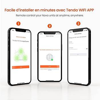 Tenda Nova MW3 (3lu Paket) AC1200 5Ghz Tm Ev Mesh Wi-Fi Sistemi