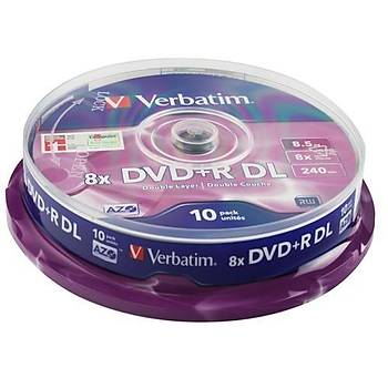 Verbatim 43666 DVD+R 10 Spindle Double Layer Matt Silver 8x 8,5GB