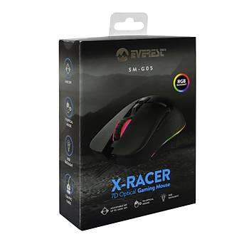 Everest SGM-05 X-RACER 7D RGB Optik Gaming Oyuncu Mouse