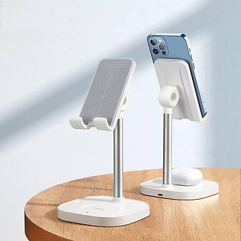 Mcdodo CH-0530 Telefon ve Kulaklklar in 2'si 1 Arada Universal Masast Kablosuz arj Cihaz Stand