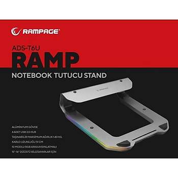 Rampage Ads-t6u Ramp Rgb Ikl 4*USB 3.0 Girili Notebook Stand