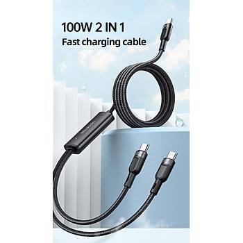 Mcdodo CA-7470 2in1 100w Pd Type-C to Dual Type-C Data ve arj Kablosu