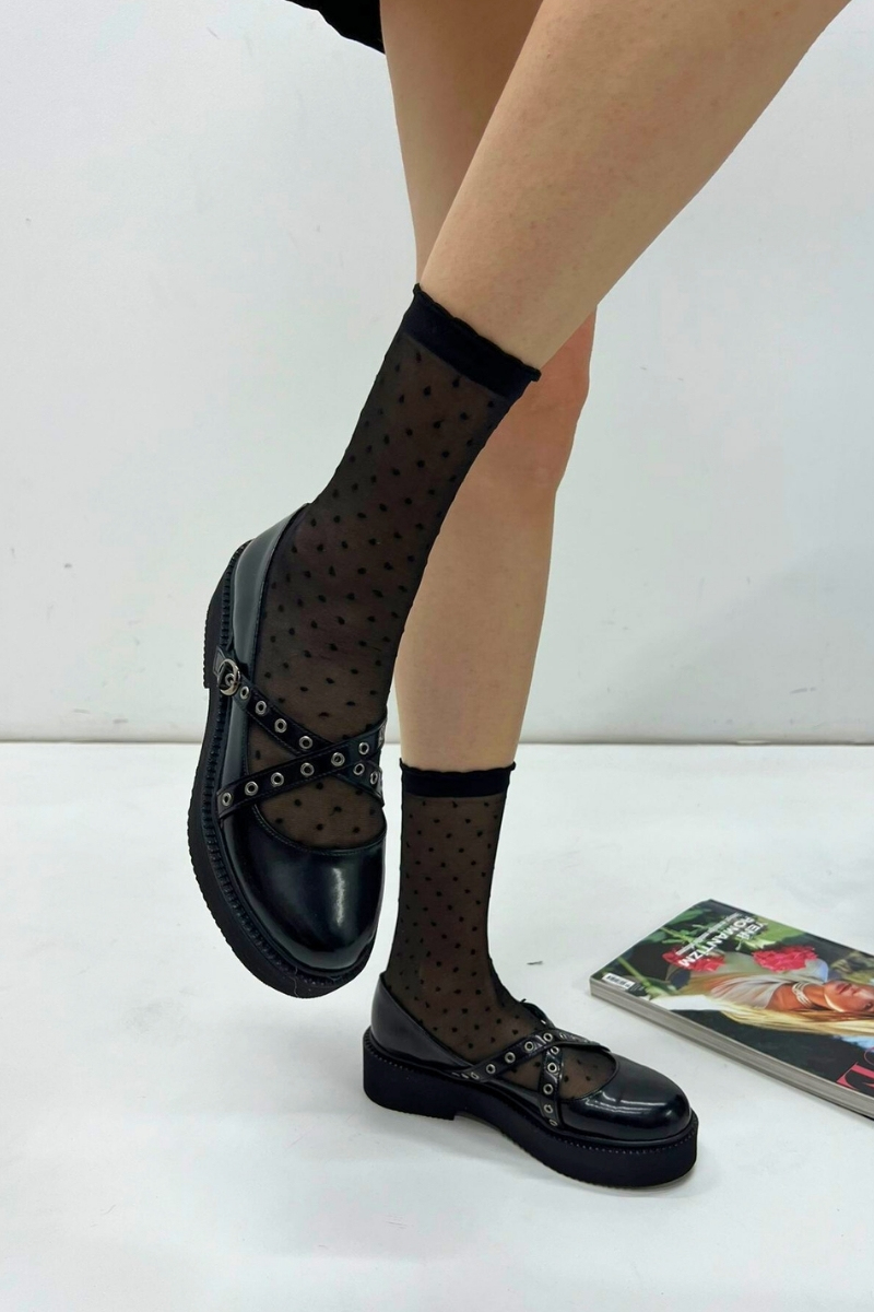 Siyah Rugan Kadın Loafer P9068
