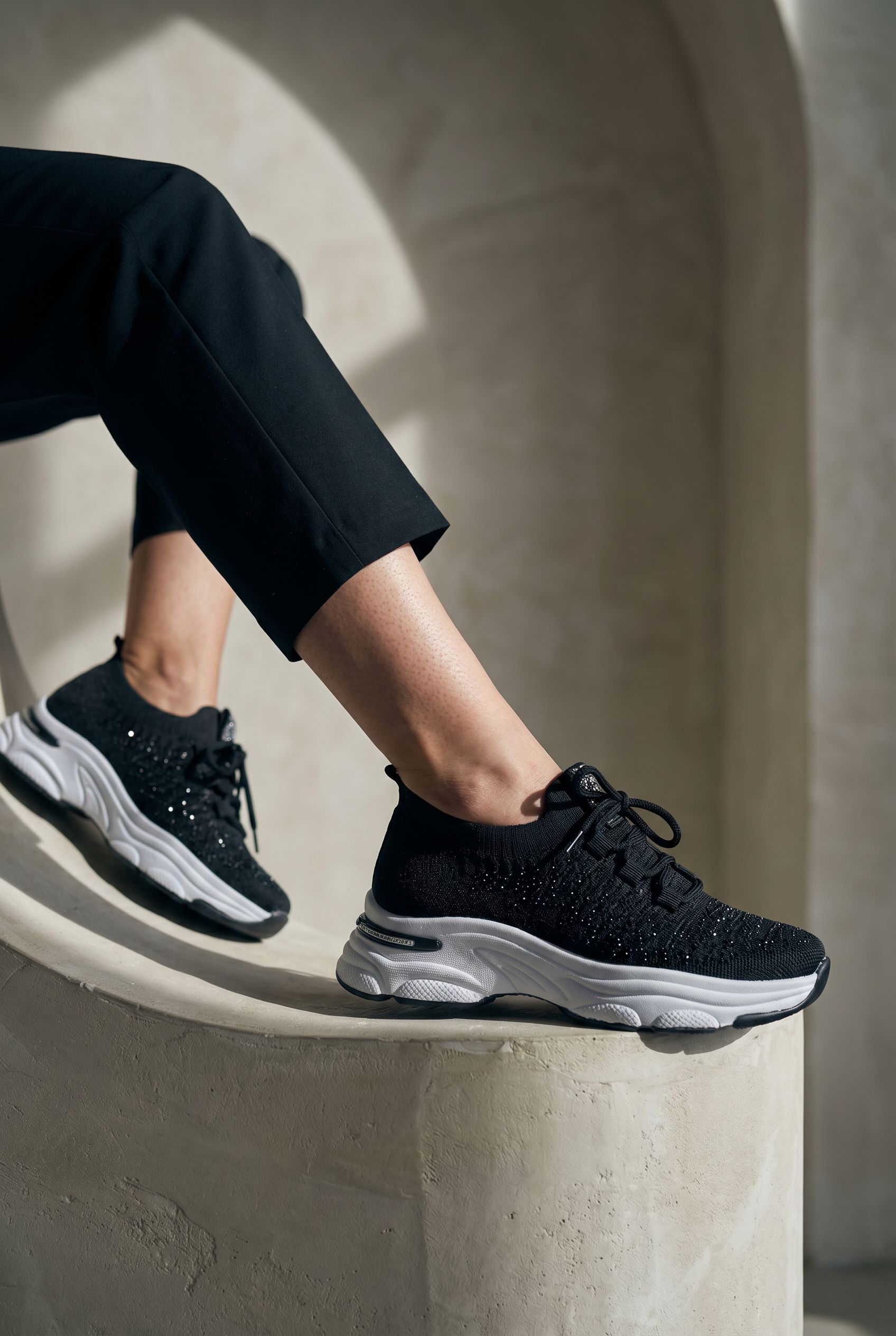 Siyah Triko Kadın Sneaker GD4444