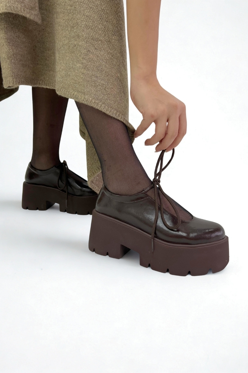 Kahverengi Rugan Kadın Loafer P9067