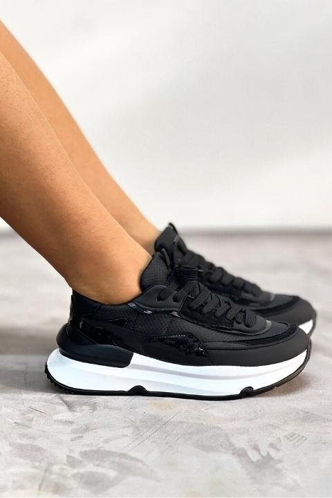 Siyah Anorak Deri Sneaker HL9112