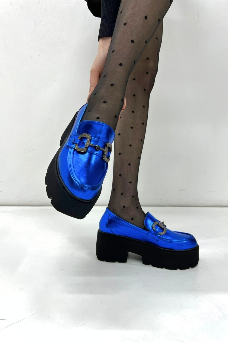 Sax Metalik Kalın Taban Loafer P9060