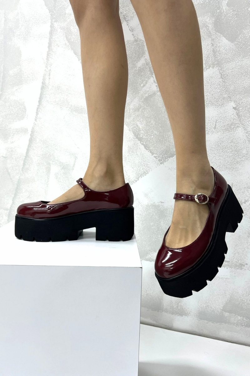 Bordo Rugan Kadın Loafer P9083