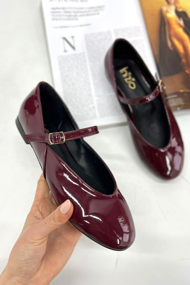 Bordo Rugan Tokalı Babet P9002