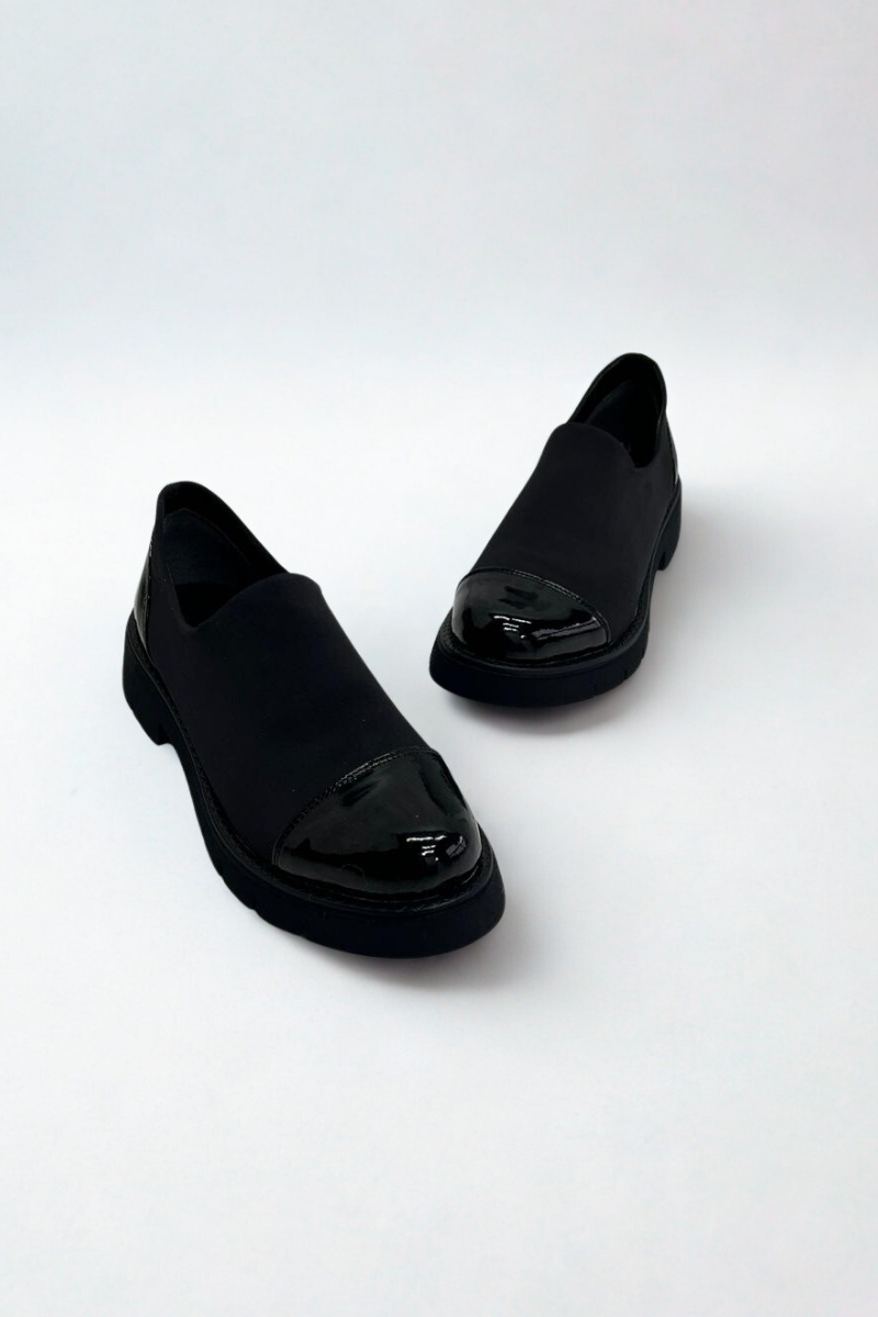 Siyah Dalgıç Kumaş Kadın Loafer P9059