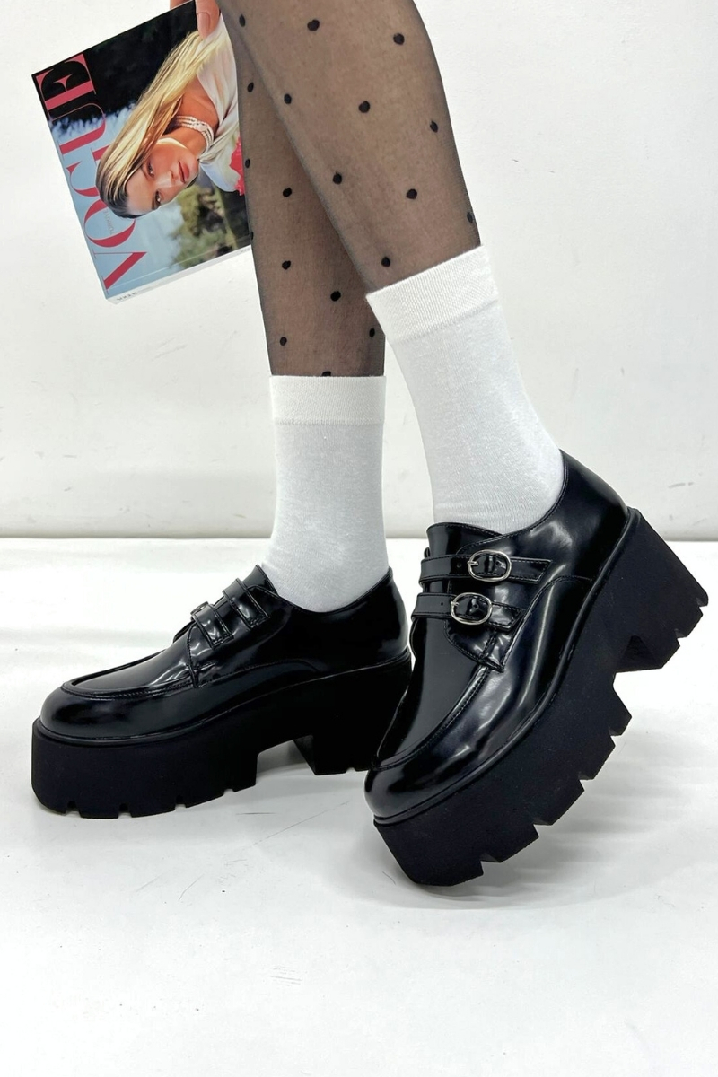 Siyah Çift Tokalı Loafer P9065