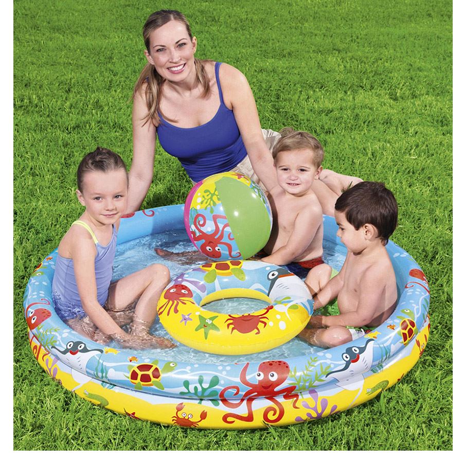 Bestway Desenli 2 Halkalı Çocuk Havuz  Seti122 x 20 Cm