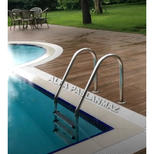 Standart Tip Havuz Merdiveni  AISI 304 Kalite 2 basamak (�zel Ankraj�, Merdiven Takozu ve Ba�lant� Civatalar�yla Komple)