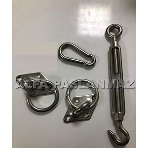 OL�MP�K HAVUZ KULVAR SEPERAT�RLER� MONTAJ EK�PMANLARI, AISI 316 KAL�TE GERG� YAYI, AISI 316 8MM HALKALI MAPA, AISI 316 KAL�TE KANCA