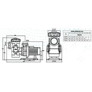 Atlas Storm Model 5,50 HP �n Filtresiz Plastik (Trifaze) Pompa