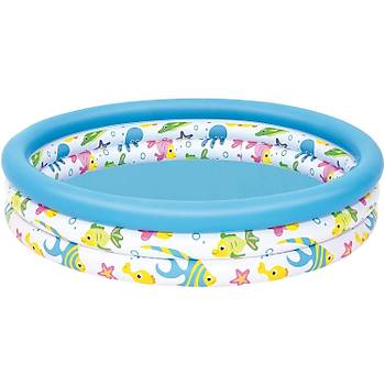 Bestway  3 Halkal� Okyanus Desenli Havuz (122 x 25 cm)