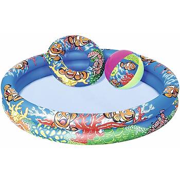 Bestway Desenli 2 Halkal� �ocuk Havuz  Seti122 x 20 Cm
