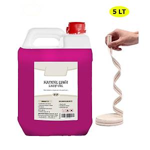 Kandil Ya��, 5 Litre, Mor Renk, Gaz Lambas� Yak�t�, Me�ale Yak�t� + 1 Metre Fitil