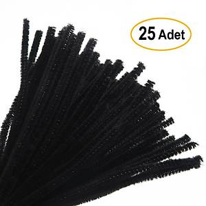 ��nil, T�yl� Tel, Siyah Renk, E�itici ��nil Seti, 30 Cm, Renkli Tel, 25 Adet, Pelu� �ubuklar