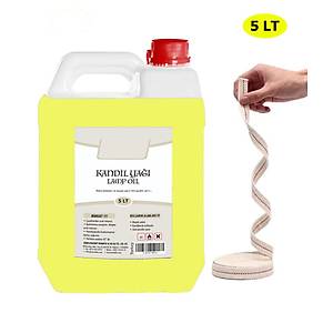 Kandil Ya��, 5 Litre, Sar� Renk, Gaz Lambas� Yak�t�, Me�ale Yak�t� + 1 Metre Fitil