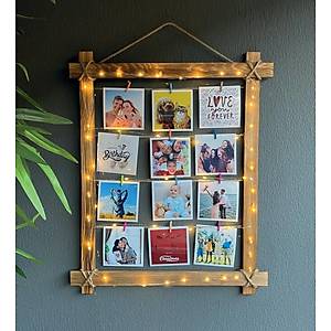 Ah�ap Foto�raf �er�evesi, Led I��kl�, Mandall�, Dekoratif Foto�raf Ask�s�