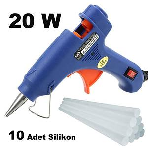 20 Watt, Silikon Tabancas�, 10 Adet Mum Silikon, S�cak Yap��t�r�c�, Anahtarl�