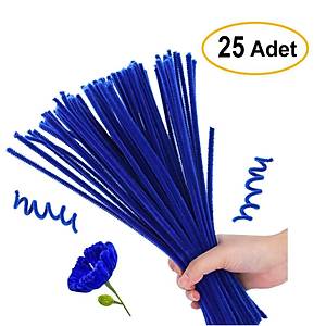��nil, T�yl� Tel, Koyu Mavi, E�itici ��nil Seti, 30 Cm, Renkli Tel, 25 Adet, Pelu� �ubuklar