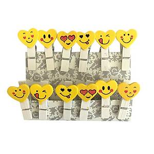 10 Adet, Mini Mandal, Emoji Desenli, Kalp �ekilli, Ah�ap Mandal, Dekoratif Foto�raf Mandal�