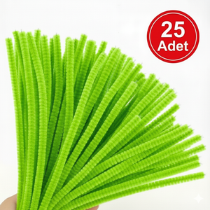 ��nil, T�yl� Tel, A��k Ye�il, E�itici ��nil Seti, 30 Cm, Renkli Tel, 25 Adet, Pelu� �ubuklar