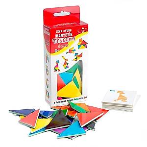Manyetik Tangram, G�rev Kartl�, 16 Par�al�, M�knat�sl� Fig�rler, E�itici Magnet