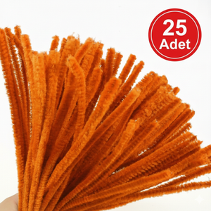 ��nil, T�yl� Tel, Turuncu Renk, E�itici ��nil Seti, 30 Cm, Renkli Tel, 25 Adet, Pelu� �ubuklar