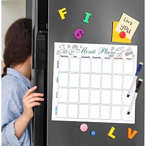 Haftal�k Men�, Magnet Planlay�c�, Katlanabilir, Silinebilir, M�knat�sl� Yaz� Tahtas� + 2 Kalem
